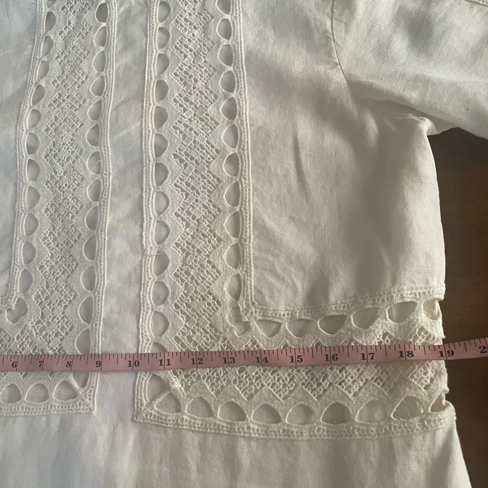 Ann Taylor White 100% linen Crochet Eyelet dress.New without tag. - Picture 8 of 10